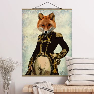 Stoffen schilderij met posterlijst Animal Portrait - Fox Admiral