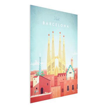 Forex schilderijen Travel Poster - Barcelona