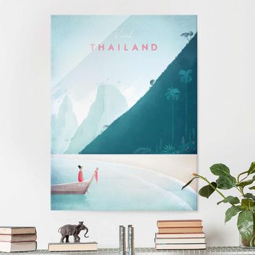 Glasschilderijen Travel Poster - Thailand