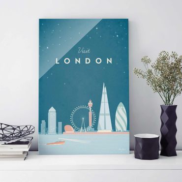 Glasschilderijen Travel Poster - London