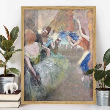 Bild mit Rahmen - Edgar Degas - Ballettszene - 30cm x 40cm - Eiche