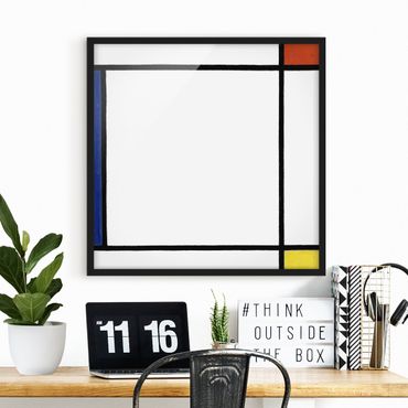 Ingelijste posters Piet Mondrian - Composition III with Red, Yellow and Blue