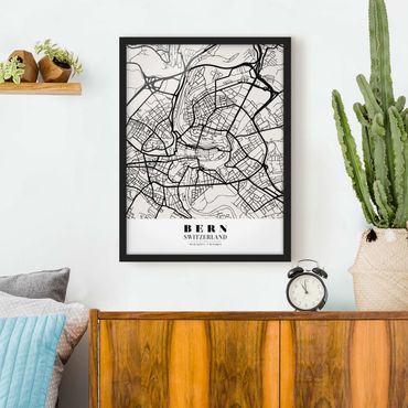 Ingelijste posters Bern City Map - Classical