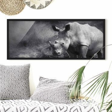 Ingelijste posters Lonesome Rhinoceros