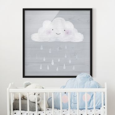 Ingelijste posters Cloud With Silver Raindrops
