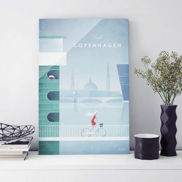 Glasschilderijen Travel Poster - Copenhagen