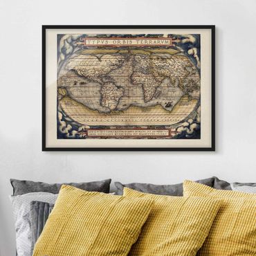Ingelijste posters Historic World Map Typus Orbis Terrarum