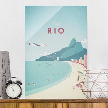 Glasschilderijen Travel Poster - Rio De Janeiro