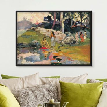 Ingelijste posters Paul Gauguin - Women At The Banks Of River