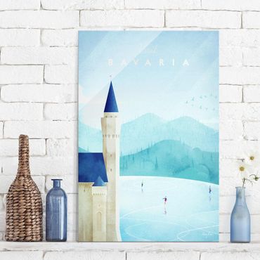 Glasschilderijen Travel Poster - Bavaria