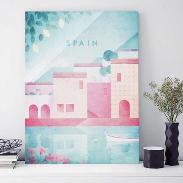 Glasschilderijen Travel Poster - Spain