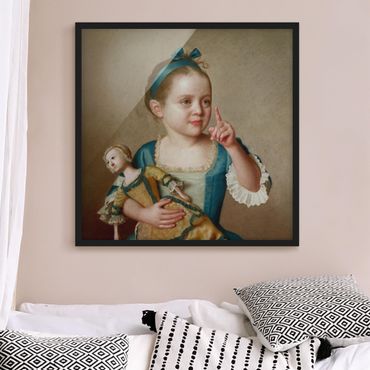 Ingelijste posters Jean Etienne Liotard - Girl With Doll