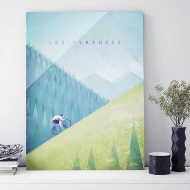 Glasschilderijen Travel Poster - The Pyrenees