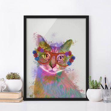 Ingelijste posters Rainbow Splash Cat