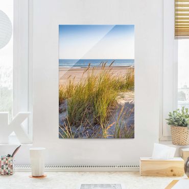 Glasschilderijen Beach Dune At The Sea