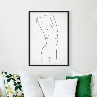 Ingelijste posters Line Art Nude Black And White