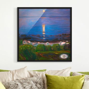 Ingelijste posters Edvard Munch - Summer Night By The Beach