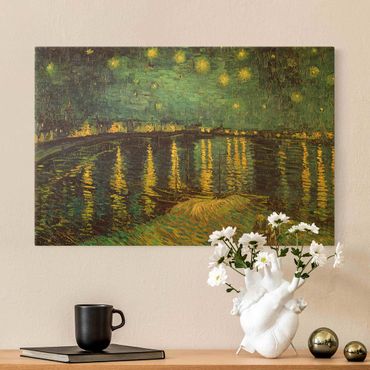 Canvas schilderijen - Goud Vincent Van Gogh - Starry Night Over The Rhone