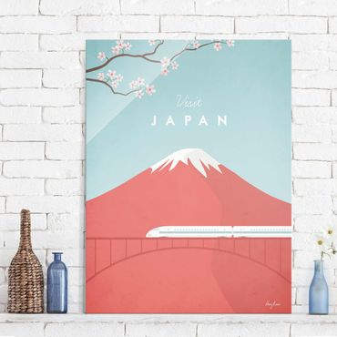 Glasschilderijen Travel Poster - Japan