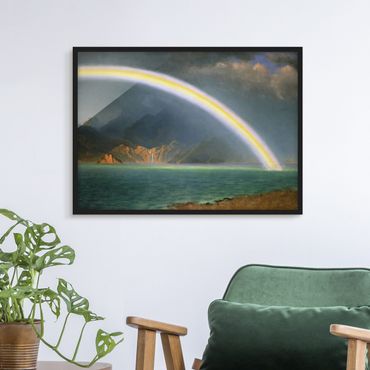 Ingelijste posters Albert Bierstadt - Rainbow over the Jenny Lake, Wyoming