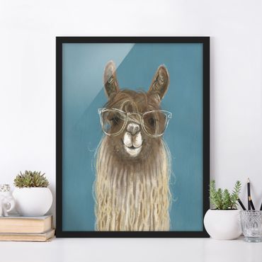 Ingelijste posters Lama With Glasses III