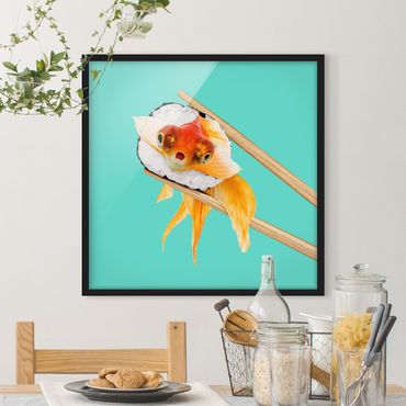 Ingelijste posters Sushi With Goldfish