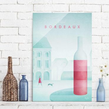 Glasschilderijen Travel Poster - Bordeaux