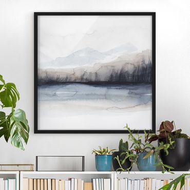 Ingelijste posters Lakeside With Mountains I