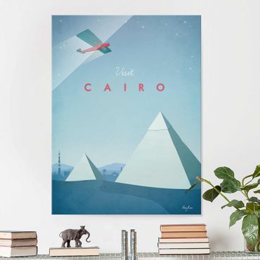Glasschilderijen Travel Poster - Cairo