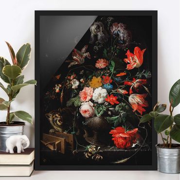 Ingelijste posters Abraham Mignon - The Overturned Bouquet