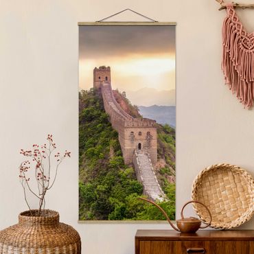 Stoffen schilderij met posterlijst The Infinite Wall Of China
