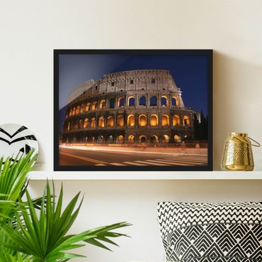 Ingelijste posters Colosseum in Rome at night
