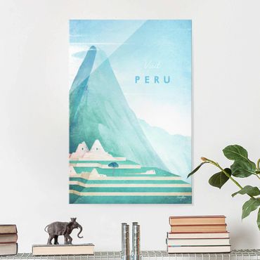 Glasschilderijen Travel Poster - Peru
