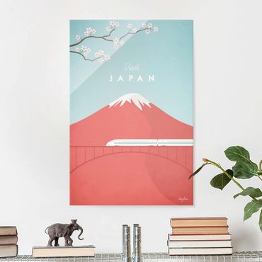 Glasschilderijen Travel Poster - Japan