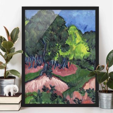 Ingelijste posters Ernst Ludwig Kirchner - Landscape with Chestnut Tree