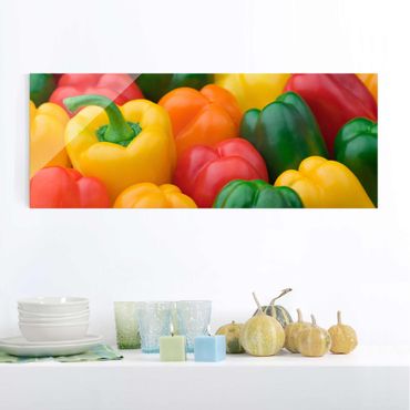 Glasschilderijen Colourful Pepper Mix