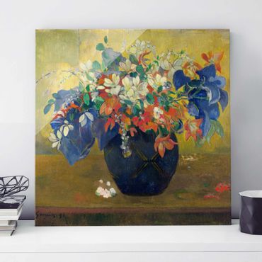 Glasschilderijen Paul Gauguin - Flowers in a Vase