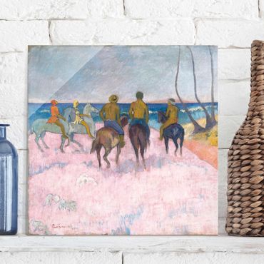 Glasschilderijen Paul Gauguin - Riders On The Beach