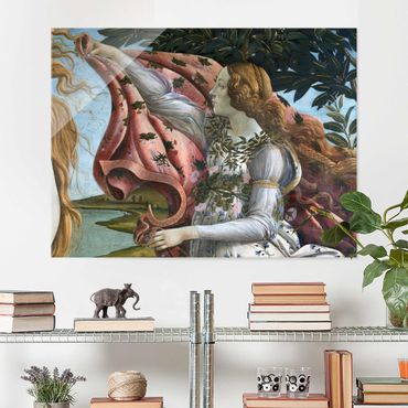 Glasschilderijen Sandro Botticelli - The Birth Of Venus. Detail: Flora