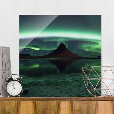 Glasschilderijen Northern Lights In Iceland