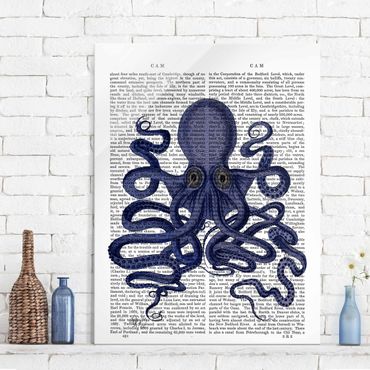 Glasschilderijen Animal Reading - Octopus