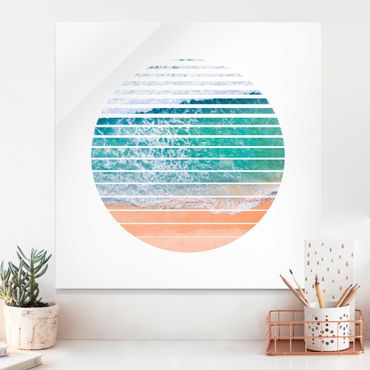 Glasschilderijen Ocean In A Circle