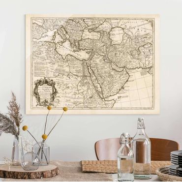 Glasschilderijen Vintage Map The Middle East