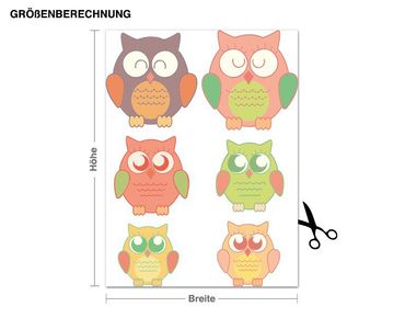 Muurstickers Extended Owl Family
