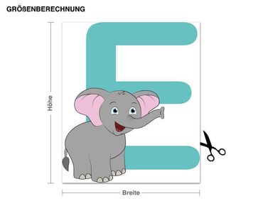 Muurstickers Kid's ABC - Elephant