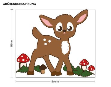 Muurstickers Fawn In The Forest