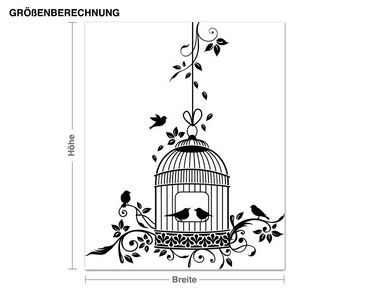 Muurstickers Romantic Bird Cage