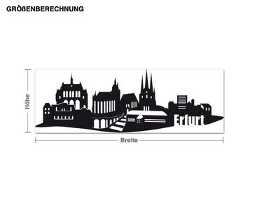 Muurstickers Skyline of Erfurt with lettering