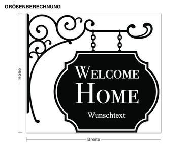 Muurstickers Customised text Welcome Home