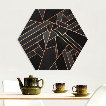 Hexagons Forex schilderijen Black Triangles Gold